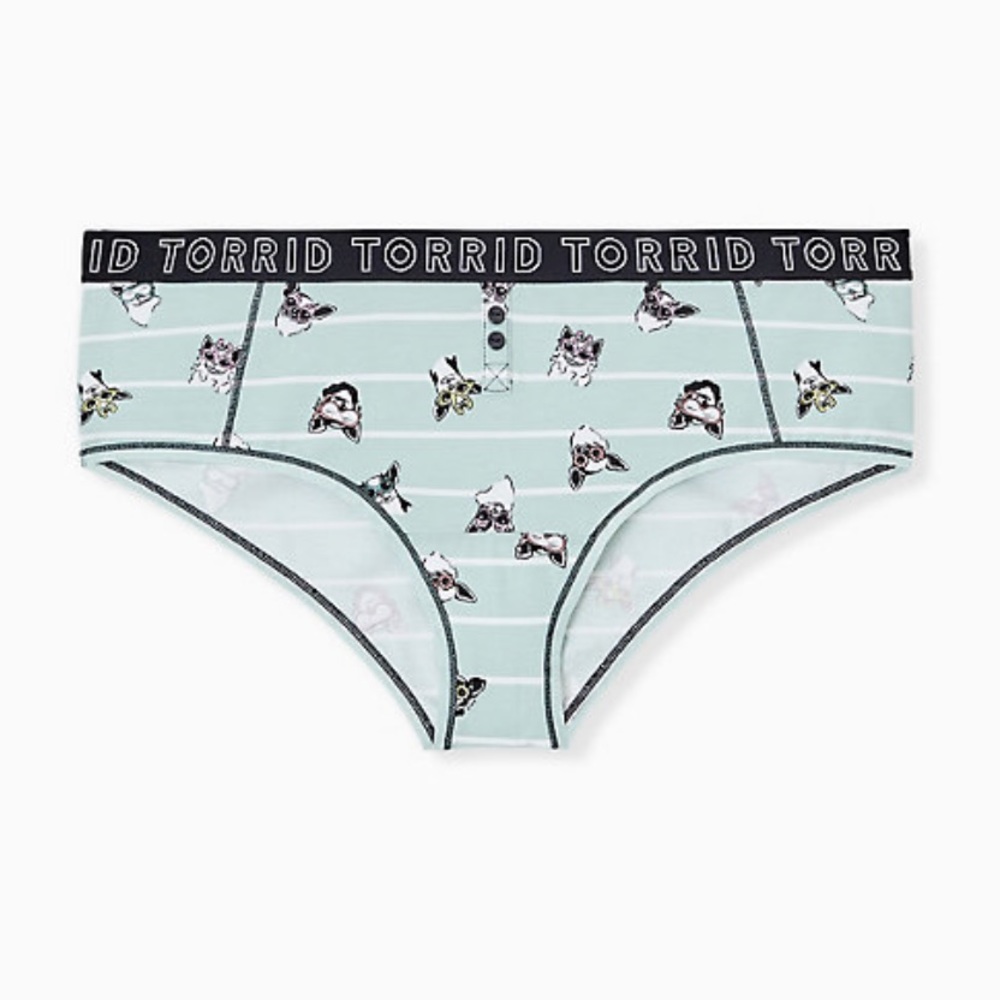 Torrid Mint Pups & Stripes Cheeky Panty